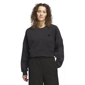 Women's adidas Coze 3-Stripes Crewneck Sweatshirt Color: Black Size: X LARGE